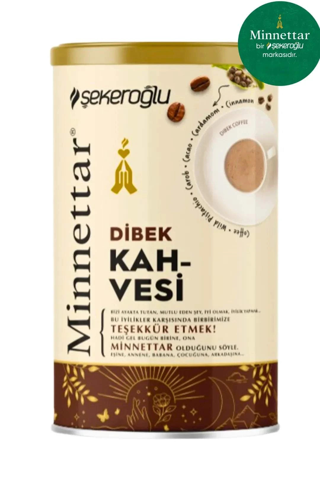 Paquete de 200g de Café Turco Minnettar Dibek con especias y molienda tradicional en mortero de piedra