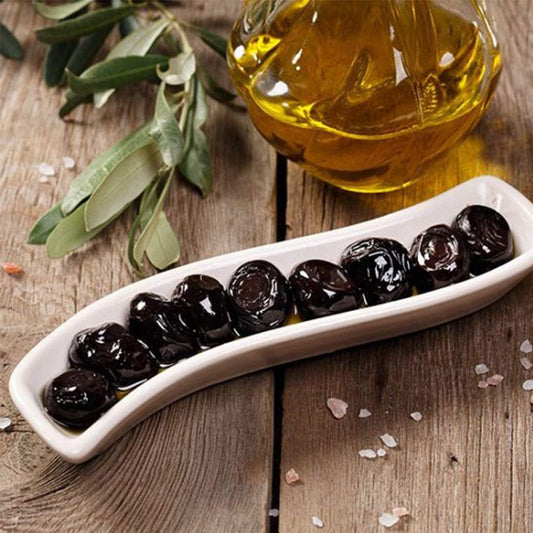 Paquete de 500g de aceitunas negras turcas frescas y auténticas