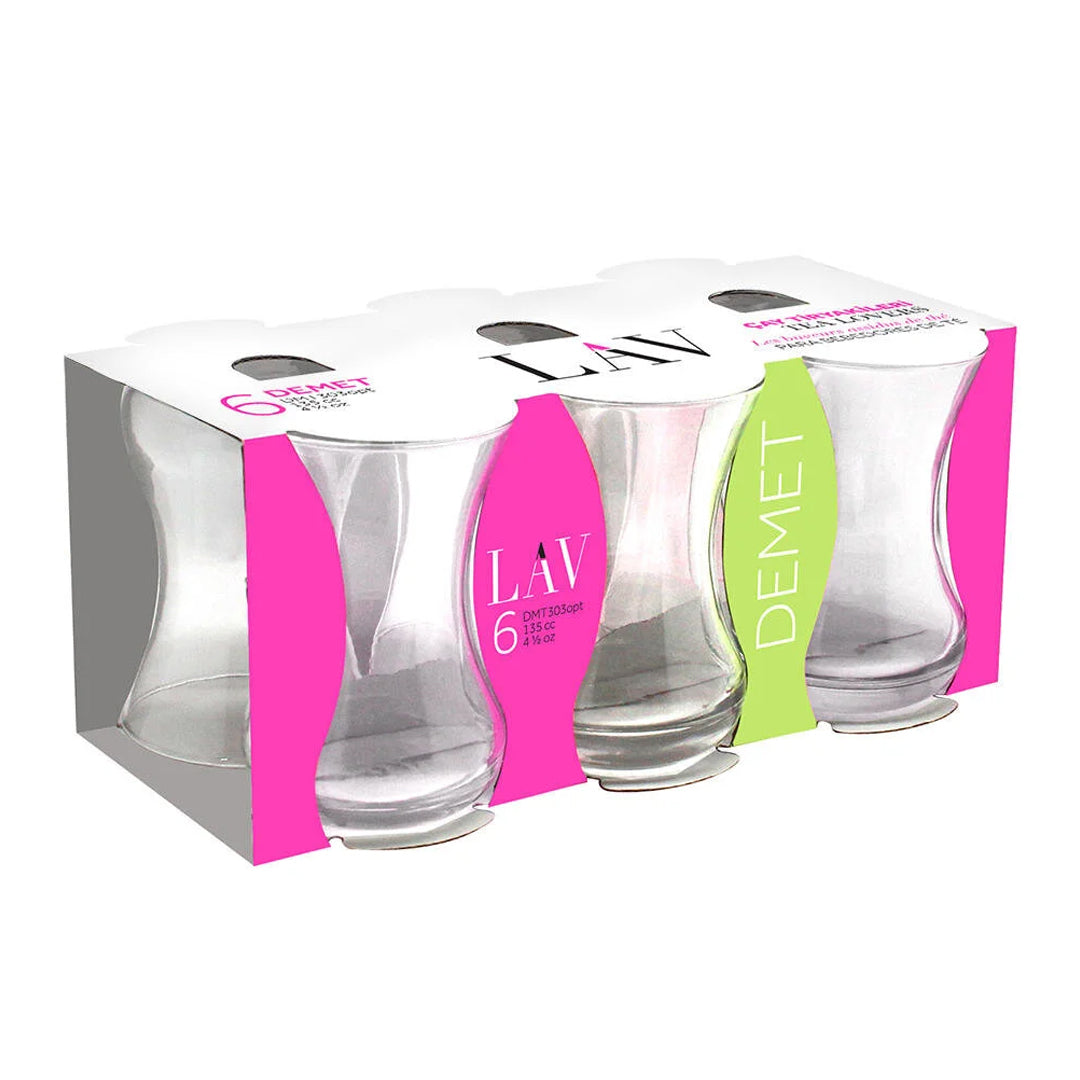 Juego de 6 vasos para té turco elegantes y funcionales hechos en Turquía