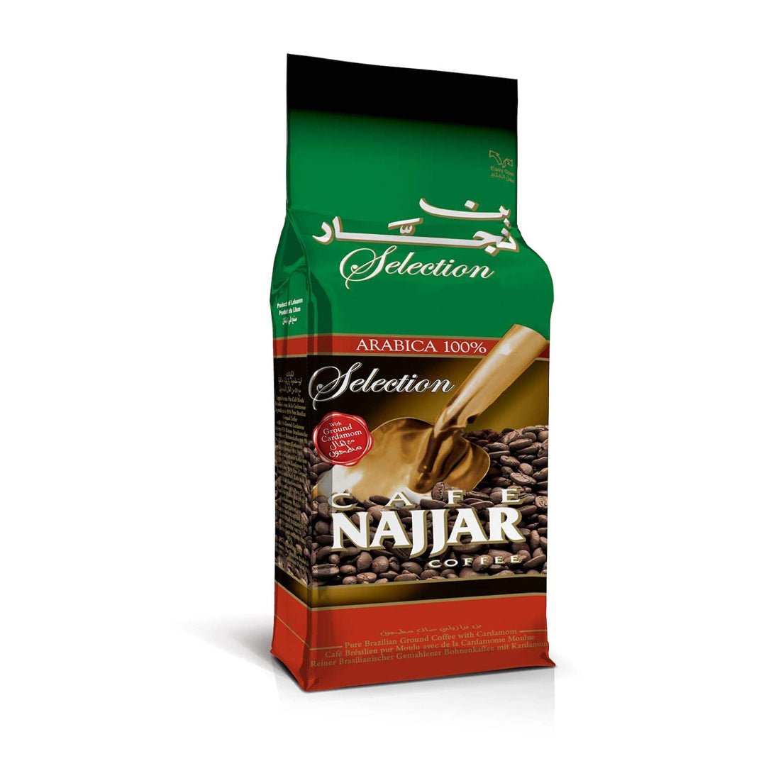 Paquete de Café Najjar Café Turco con Cardamomo 450g, mezcla premium de café molido aromático