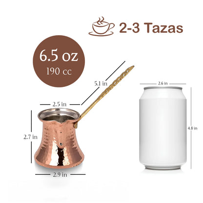 Cafetera Turca de Cobre, Cezve No:3 190ml (6.5oz)