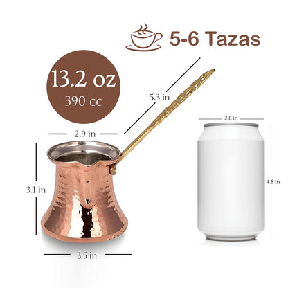 Cafetera Turca de Cobre, Cezve No:6, 390ml (13.2oz)