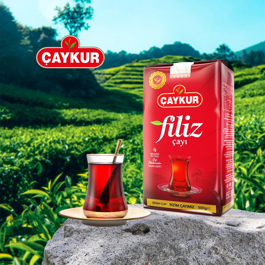 Paquete de 1kg de té negro turco Caykur Filiz y Tiryaki para preparar té aromático y tradicional