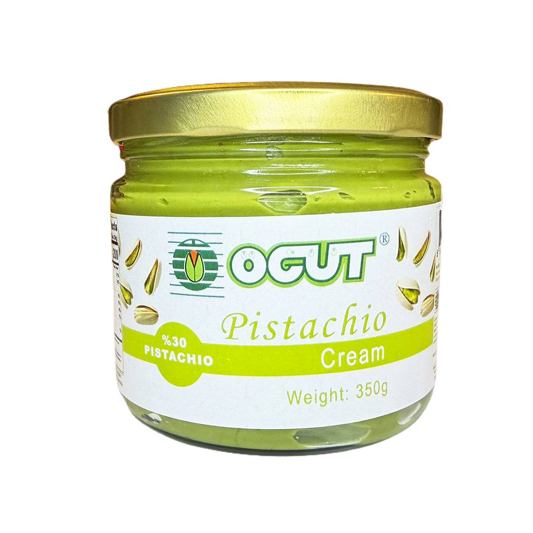 Crema de Pistache turca premium 350g con 30% pistacho, textura cremosa y color verde natural.
