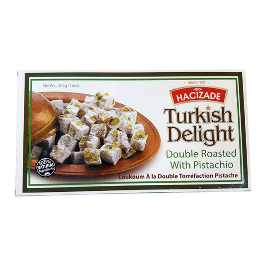 Delicia Turca con doble pistache, lokum turco tradicional de 454g, dulce artesanal premium