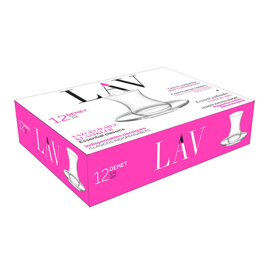 Juego de te de cristal turco con 12 piezas, vasos y platillos transparentes en caja elegante
