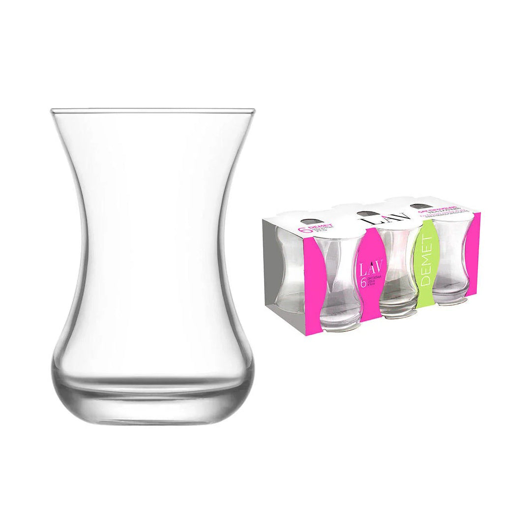 Juego de Vasos para Té Turco - 6 Piezas