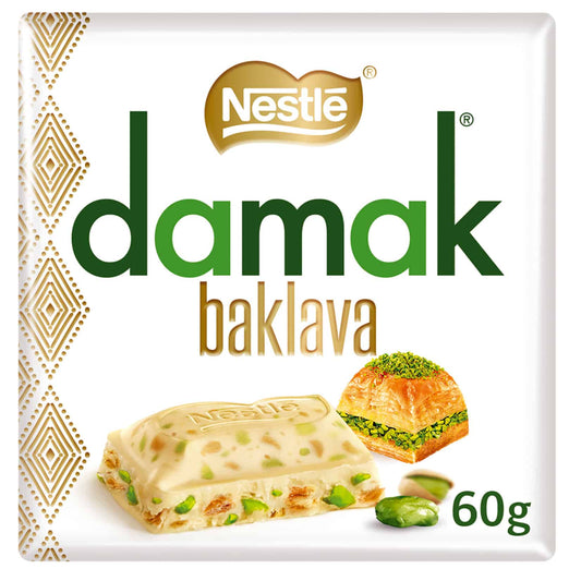 Nestle Damak Baklava, Chocolate Blanco con Pistache 60g