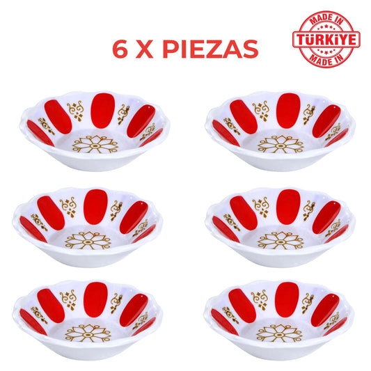Platos para Te Turco 6 Piezas - Rojo (Plastico)