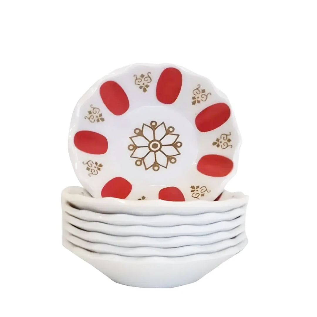 Platos para Te Turco 6 Piezas - Rojo (Plastico)