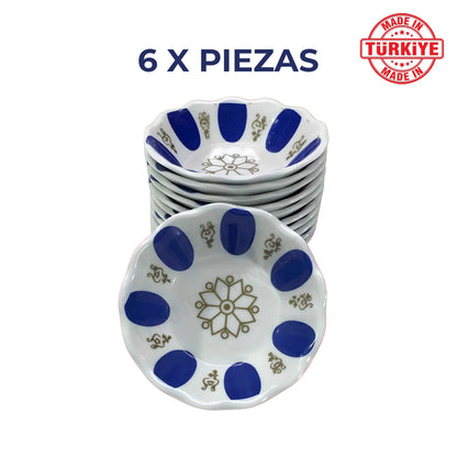 Platos para Te Turco 6 Piezas - Azul (Plastico)