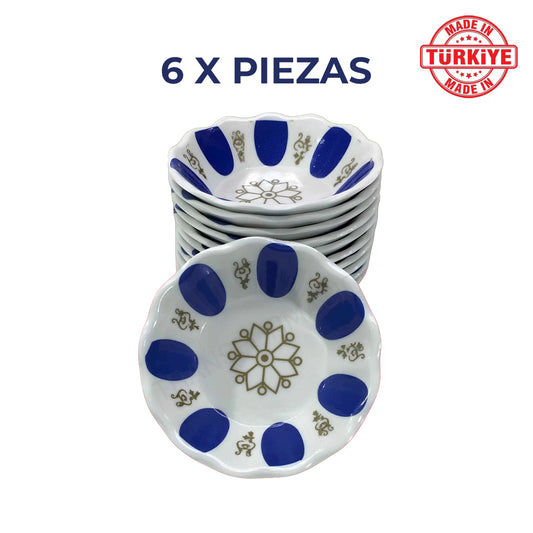 Platos para Te Turco 6 Piezas - Azul (Plastico)