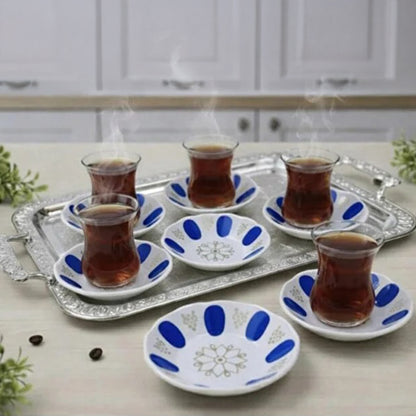Platos para Te Turco 6 Piezas - Azul (Plastico)